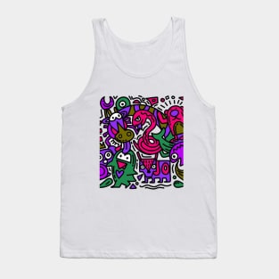 cute cartoon sketch animals Tank Top